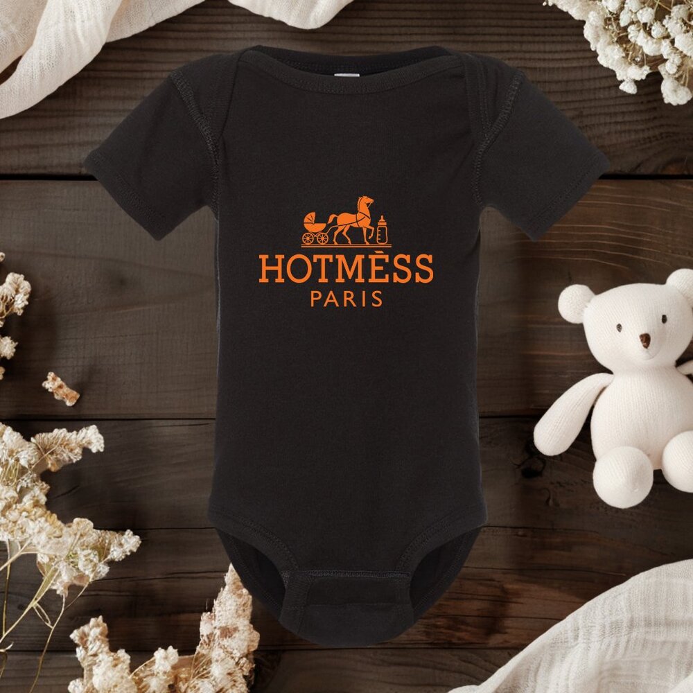 HOTMÈSS PARIS Baby Onesie | Funny Designer Parody Onesie | Cute Infant Gift